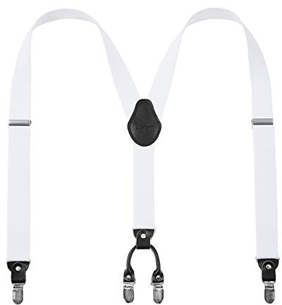 Lafayon Hosenträger Herren mit 4 Clips, Y-Back 3,5 cm Breit Hosenträger Heavy Duty Verstellbar und Elastisch mit Starken Metallclips