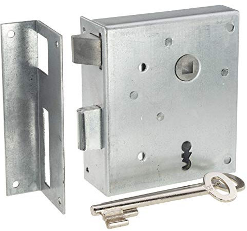 Rheinisches Kastenschloss Links auswärts Buntbart 101x117x24 mit Winkelblech