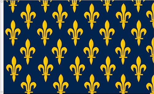 DRAPEAU ROYAL FRANCE S XI-XII CAPETIENS. FLEUR DE LYS, QUALITÉ SATIN PREMIUM. DIMENSION 150X90 Grande taille