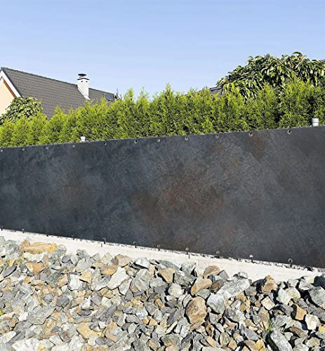 MyMaxxi Zaunbanner Sichtschutz - verwaschene Stahlwand - Abdeckung für Terrasse Zaun - Windschutz Sonnenschutz Blickdicht - Zaunverkleidung wetterfest -