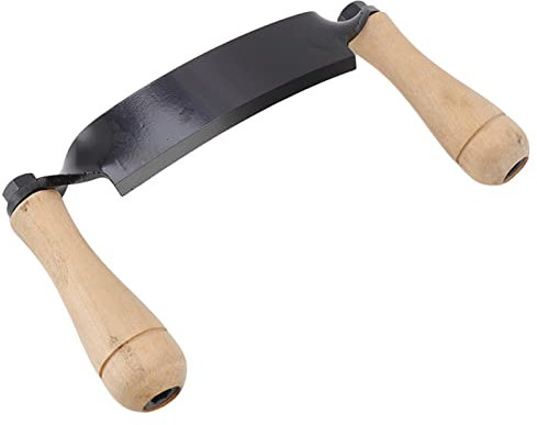 CHICIRIS Couteau de Tirage, Couteau de Tirage Incurvé Outil de Travail du Bois Rasage de Tirage en Acier au Tungstène avec Manche en Bois(8in)