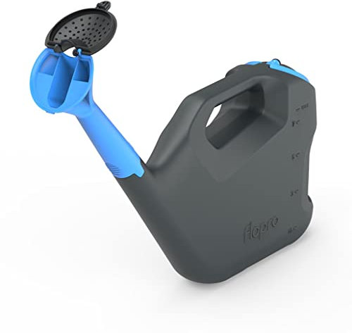 Flopro Can-Can 7.5 L Watering Can, Essential Garden Accessory for Easy Watering, Plastic Watering Can with Long Spout and No Mess Filling, Black/Blue