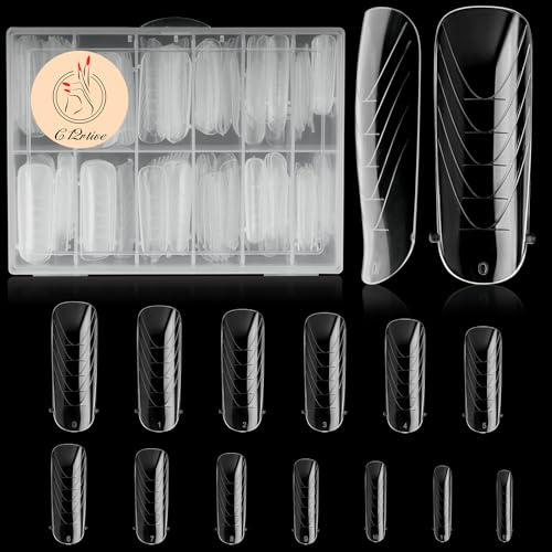 C12rtive 130Pcs Dual Nail Forms,Flat Oval Extension Poly nail gel Nail Forms Full Cover Reusable Nail Molds 13 Sizes for Solid Nail Gel Glue Nail Art Design Salon&DIY