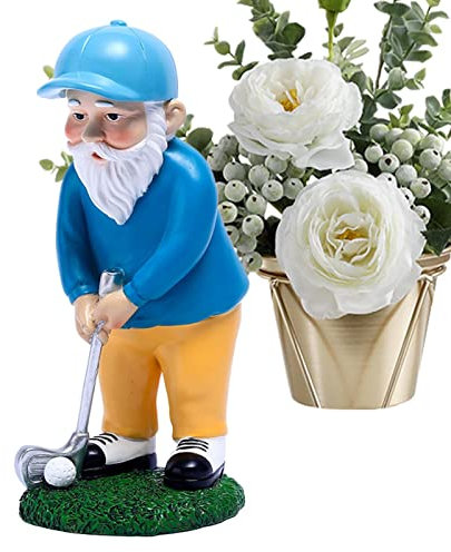 LINGJIONG Golf Gnomes Statues | GNOME Resin Sculpture with Golf Games - Fairy Funny Golf Ornament for Playing and as Holiday Home Decoration Made of Resin as a Gift for the Garden