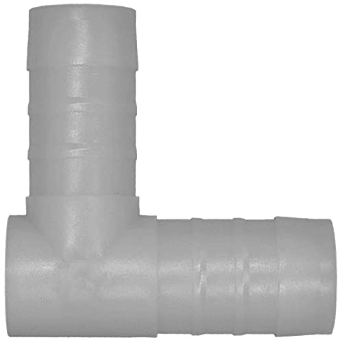 MegaHaustechnik Schlauchverbinder Winkel, Tülle außen 16mm, Kunststoff weiß | hochwertiges POM (Polyoxymethylen), Trinkwasser geeignet, Tülle-Außendurchmesser 16mm, L-Form Bogen