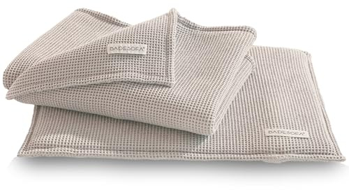 SAUNASOFA Sauna Set - Kissen 40x50 cm & Handtuch 100x200 cm aus Baumwolle - Waschbar & hitzebeständig - Wellness Zubehör für Sauna & Infrarotkabine - Geschenk-Idee für Saunagänger in Taupe