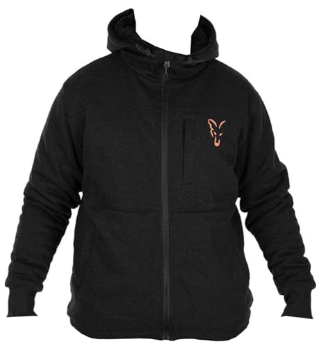 Fox Collection Sherpa Jacket Black & Orange - Angeljacke