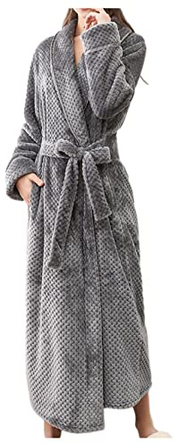 MJGkhiy Vestaglia Donna Pile Lunga/corta Morbido Manica Lunga Peluche Accappatoio Vestaglie In Pile Con Cintura Elegante Camicia Da Notte Pigiama Per Casa Hotel Spa Fleece Accappatoio