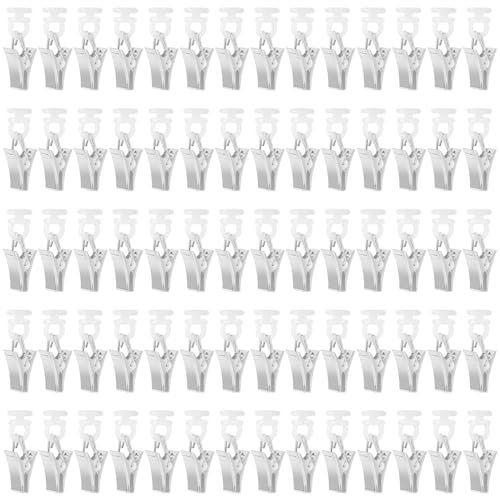70 Stück Gardinenhaken Gleiter Set, Innenschiene Gardinengleiter, Curtain Hooks, Metall Gardinenrollen, Gardinenringe mit Clips Wohnaccessoires für Gardinenstangen, Duschvorhänge, Türvorhänge
