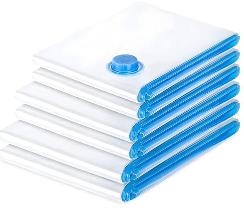 TREATY Vacuum Storage Bags for Clothes,Travel Vacuum Bags for Clothes Combo pack 6 (2Jumbo-2Large-2Medium) | Space Saver Vacuum Storage Bags, Airtight Clothes Storage