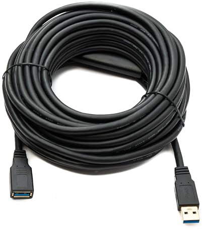 System-S Cable USB 3.0 de 12 m tipo C macho a hembra adaptador de 5 Gbps, color negro