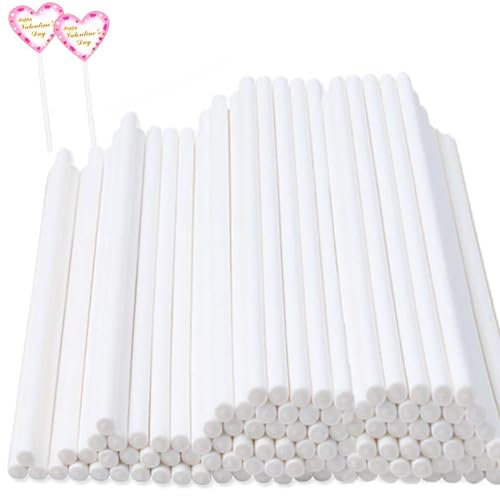 Comforty 100 Stücke Cake Pop Stiele Weiss, 100mm 3.5mm Lolli Stiele aus Papier für Cake Pop Ständer umweltschonende