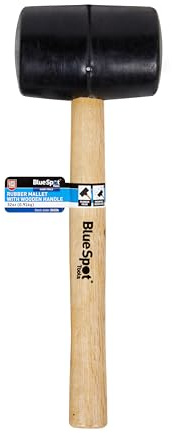 Blue Spot Tools 26526 Black Rubber Mallet with Wooden Handle 32oz (0.91KG)