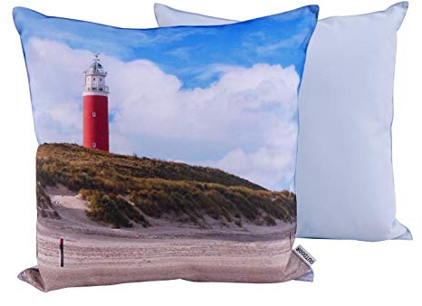Outdoor Garten Kissen Wasserabweisend 45 x 45 cm Strand (Leuchtturm1)