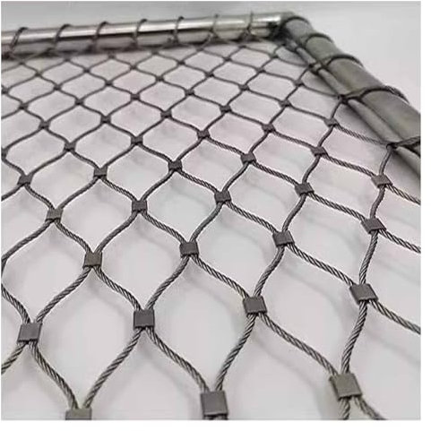 DTVEW 304 Edelstahl-Seilnetz, Flexibles Seil-Geländer-Netz, 10cm/2mm Sicherheitsnetz für Balkon, Absturzsicherungsnetz für Große Höhen(3x3m)