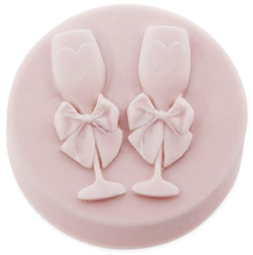 Molde Silicona Copas de Cava para Jabones y Manualidades | Flexible y Duradero, Dos Copas en Relieve, Ideal para Varios Usos
