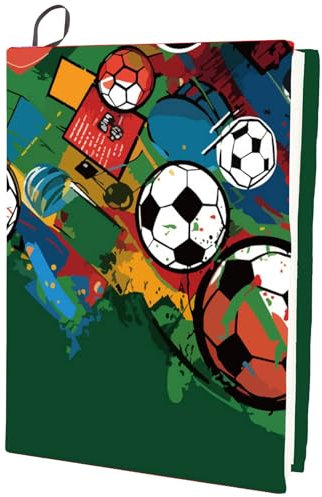 craspire Dehnbarer Buchumschlag Mit Fußballmotiv Grünes Graffiti Waschbar Wiederverwendbar Großes Nylontuch Elastischer Buchumschlagschutz Aus Polyester 9.4x15.7 Zoll Notizbuchumschläge Geeignet