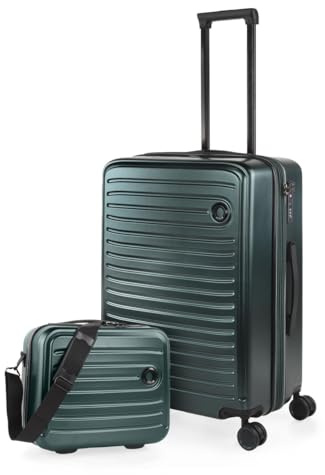 Jaslen - Maleta Mediana con 4 Ruedas Giratorias para Viajes Largos Tipo Trolley Ideal como Maletas de Viaje Grandes 23 Kilos y Maleta Viaje Mediana Resistentes, Verde