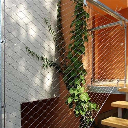 304 Edelstahlnetz, Fallschutz, 2 x 2 m, hohe Höhe, Metallgitter für Bau, Balkon, Zoo, langlebiges Stahldrahtseilnetz