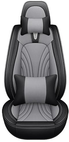 Roguzm Autositzbezüge Universal passend für VW Passat B6 Passat B8 Golf 4 Golf 5 Passat B5 Golf 7 Tiguan Polo Golf Mk4 VW Golf 5 Golf 6 Amark Premium Nappaleder Kissenbezüge