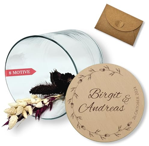 Personalisierte Vorratsgläser mit Deckel, Geldgeschenk Hochzeit, Hochzeitsgeschenk mit Gravur, Hochzeitsgeschenk personalisiert, Geldgeschenke zur Hochzeit, Geschenk zur Hochzeit (Design 8, 880ml)