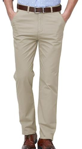 Pantalon de costume formel, coupe ajustée, extensible, noir, pantalon habillé pour homme, pantalon droit à l'avant plat, vêtement de travail durable, pantalon de bureau résistant aux plis avec bouton