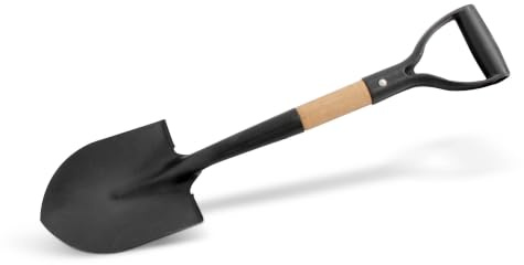 blizz-z Spatenschaufel kompakt mit D-Griff und robustem Holzstiel | in Profiqualität, Stiellänge:47cm, Blattbreite:15cm,Blattlänge:20cm - Spitz-Spaten, Grabspaten, Feldspaten klein, vormontiert
