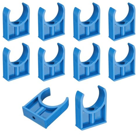 sourcing map Lot de 10 colliers de serrage en PVC pour tuyau d'eau - 40 mm ID - Boucles de tuyau d'eau en forme de U - Support de tuyau pour tuyau d'eau de 3 cm, plateaux TV, supports de tuyau, bleu