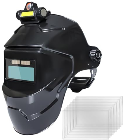 Schweißhelm, automatische Verdunkelung, schützender Schweißhelm, automatische Verdunkelung, nachhaltiges Dimmen, Metallverarbeitung, Lötschutz, solarbetrieben, für Damen und Herren