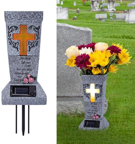 Vasi per cimitero con punte, decorazioni per cimitero, porta fiori per cimitero, vasi commemorativi per tombe