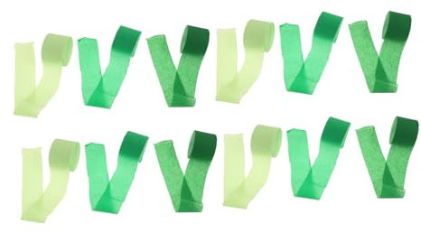 CAXUSD 12 Rollen Dekorative Papierstreifen für Themengeburtstagsfeiern Hochzeiten und Events Vielseitige Grüne Streamer für Sommerliche Waldkulisse