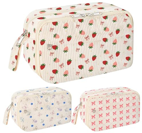 Riaitd Pennfodral, estetisk pennorganisatör, ficka med flera fack, 20 x 14 x 7,31 x 8,5 cm kompakt förvaring för kritor, kontorsmaterial, smink, resor, skola, kontor, och vardag, flerfärgad