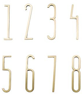 GBYUHAIJUN Hausnummernschild,Hausnummer Messing House / 70mm Höhe / 0-9 Anzahl for Büro Moderne Plaque Anzahl Hotelzimmer Anzahl Adreßziffern Platte Zeichen(Number 5)