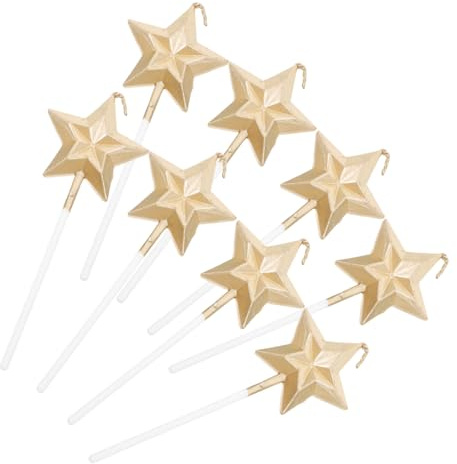 FUNOMOCYA 8pezzi Candele Forma Stella Per Compleanno Decorazione Per Torta Candele Per Torte Nuziali e Feste Realizzate in Paraffina e Abs Per Atmosfera Festosa Pari