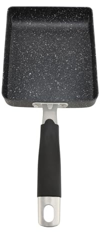 Fyearfly Sartén japonesa rectangular antiadherente para huevos con parte inferior de acero inoxidable, calentamiento rápido para cocinar fácilmente en la cocina del hogar