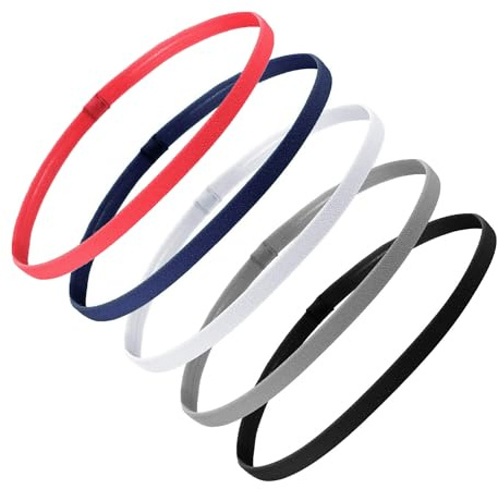 6 Stuck Haarband Jungs Sport rutschfest Duenn Schwei?Band Elastisch | Herren Damen Stirnbaender Anti-Rutsch Fussball Laufen Radfahren Fitness Training, Gymnastik, Jogging, Bewegung