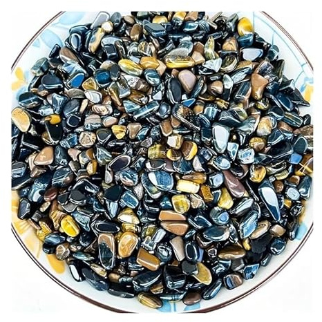DPEPFTNBFY 100 g 7–9 mm große Blaue Tigerauge-Steine ​​für Pflanzen, Terrarien, Aquarien und Vasendekoration
