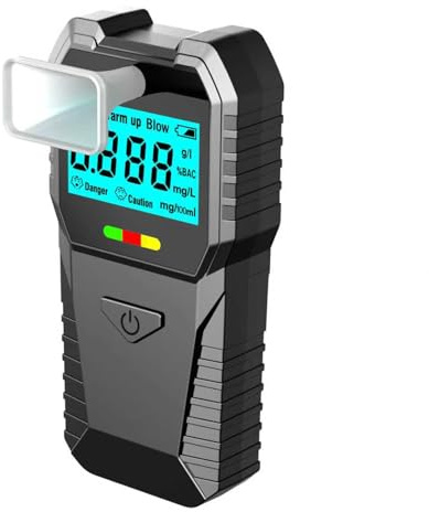 Breathalyzer, High Precision Breathalyzers for Alcohol, Portable Breath Alcohol Tester for Personal,Portable Breathalyzers with LCD Display, with 15 Mouthpieces