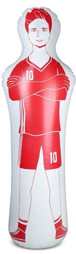 EFUTURETIME 160cm Maniquí Inflable de Fútbol de PVC, Muñeco aéreo de Portero Fácil de Plegar y Guardar, Saco de Boxeo Inflable para Entrenar en Fútbol, Baloncesto y Boxeo, Rot