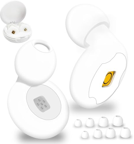 Tappi per Orecchie Antirumore, Comfort Leggero, Ear Plugs Riutilizzabili, per Concerti e Festival, Eventi dal Vivo e Biblioteche, Sport, DJ, Moto e Movida (Bianco., Taglia unica)