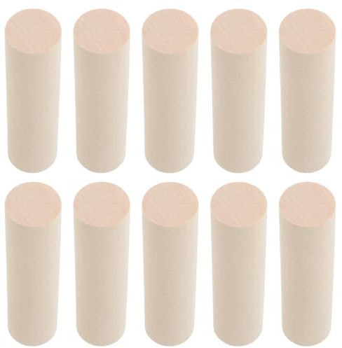 Unbehandelte Holzrundstäbe für Bastelarbeiten, 10 Stück, Beige | Selbstgemacht Holzmaterialien für Schüler und Lehrer, Rund, Vintage, Poliert, Verschleißfest, Bruchfest