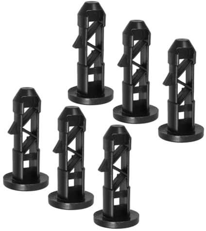 Milisten 6pcs Plastic Trash Can Hinge Pin with Snap-fit Buckle Design, Black Antitwist Dustbin Cover Link Bolt for Bin Lid Maintenance, for Supermarkets and Gardens