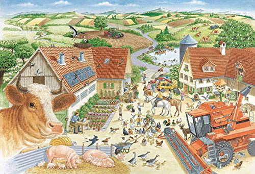 Schmidt Spiele Puzzle 56291 Kinderpuzzle, Entdecke den Bauernhof, Medizini (inklusive Poster), 150 Teile