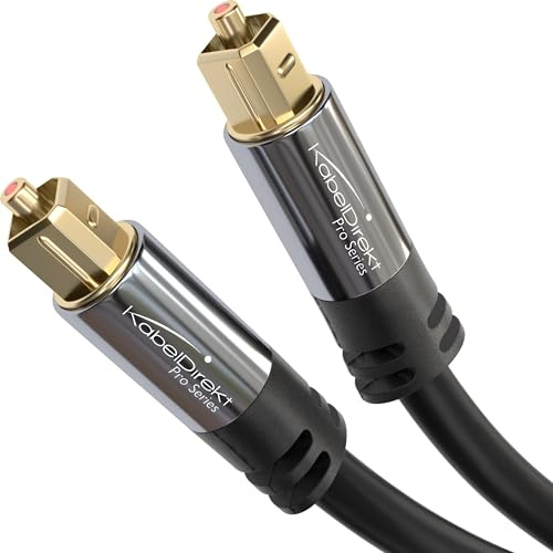 KabelDirekt – Optical Audio TOSLINK Cable – 10.5m – Soundbar | Digital S/PDIF, stereo systems/amplifiers/amps, home cinema, Xbox One/PS4