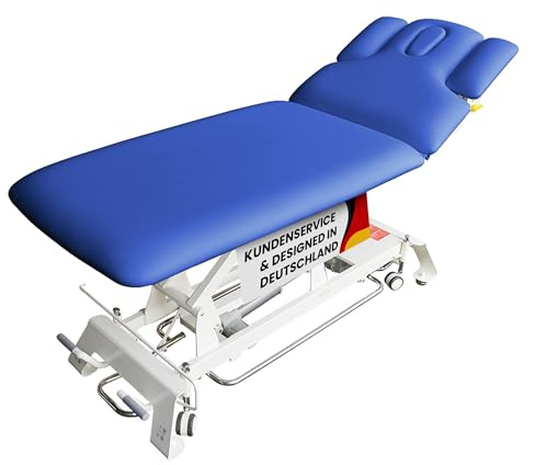 Promafit Elektrische Massageliege Houston - Therapieliege Behandlungsliege höhenverstellbar bis 95,5 cm mit 3-teiligem Kopfteil - Kosmetikliege inkl. Papierrollenhalter - Belastbar bis 200 kg