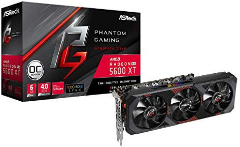 ASRock Radeon RX 5600 XT Phantom Gaming D3 6G OC 6GB GDDR6 Grafikkarte - 3X DisplayPort/HDMI 90-GA1VZZ-00UANF