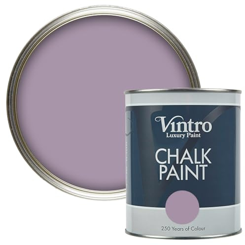 Vintro | Lilac Chalk Paint | Furniture Paint | Shabby Chic | Upcycle | Decorate | Ultra Matt Finish | Lilac | 1 Litre (Amethyst)