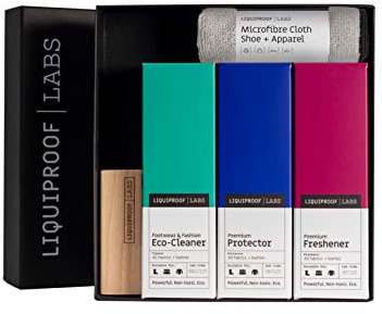 Liquiproof LABS Complete Shoe Care Kit 125ml | Shoe Cleaner, Protector & Freshener Set | Trainer & Sneaker Cleaning Kit with Brush & Microfibre Cloth | Gift Set