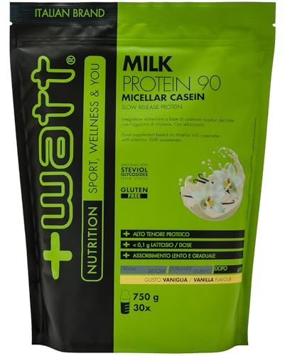Milk Protein 90 - Proteina a Lento Assorbimento- Formato: Doypack 750 g - Gusto: Vaniglia