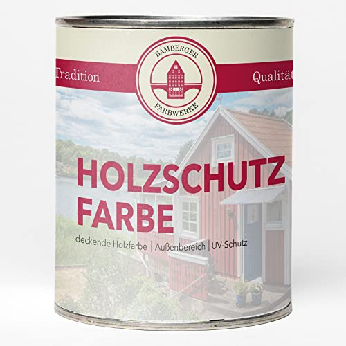 Bamberger Farbwerke Holzschutzfarbe Möbelfarbe Wetterschutzfarbe Holzfarbe für Außen (2,5L, Weiss)